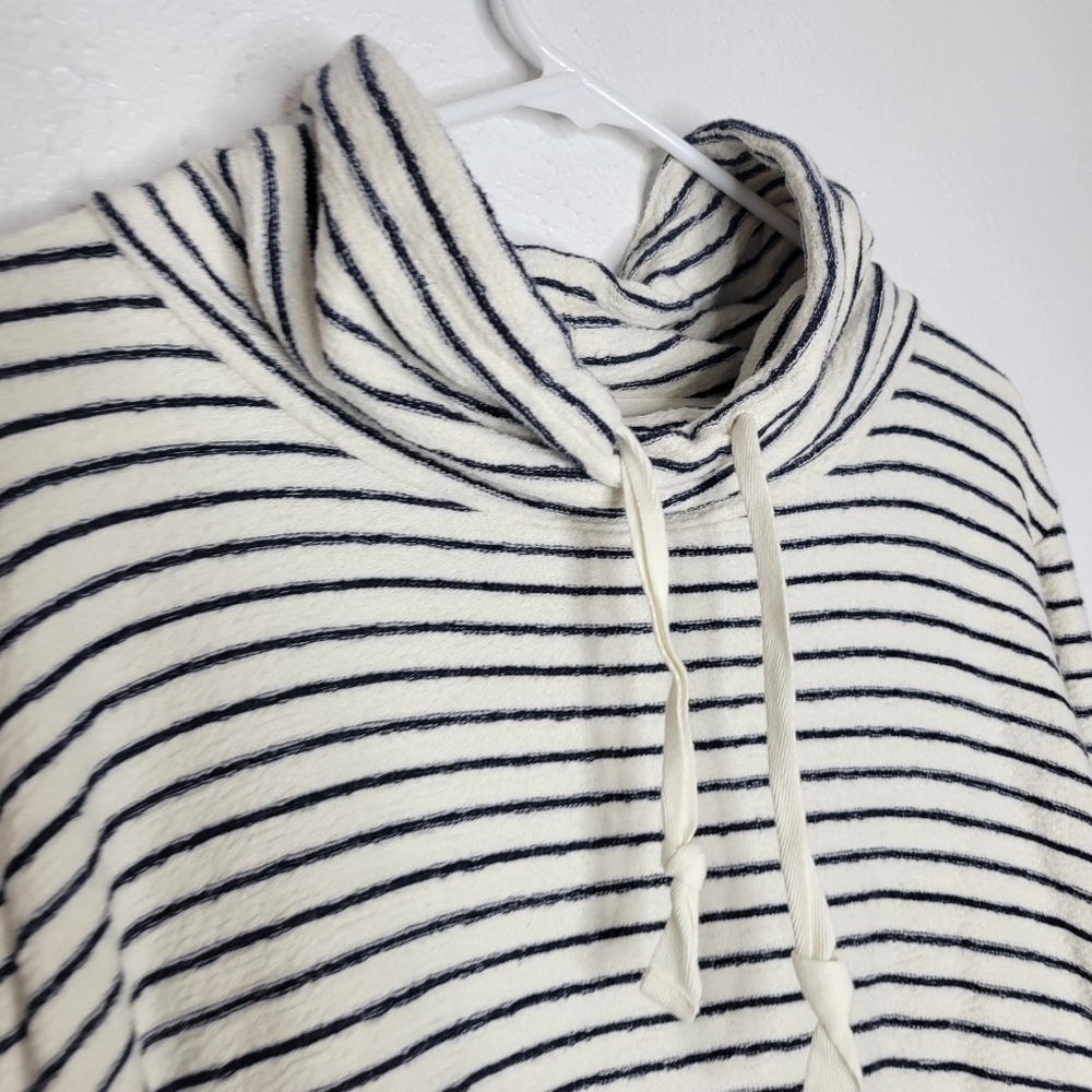 Lou & Grey Navy & White Stripe Mock Neck Sweater Women's Size Large - Picture 3 of 11